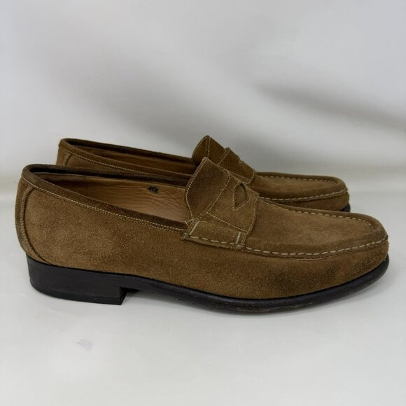 Eduard Meier Suede Leather Penny Loafers Brown Men’s Size 11 E